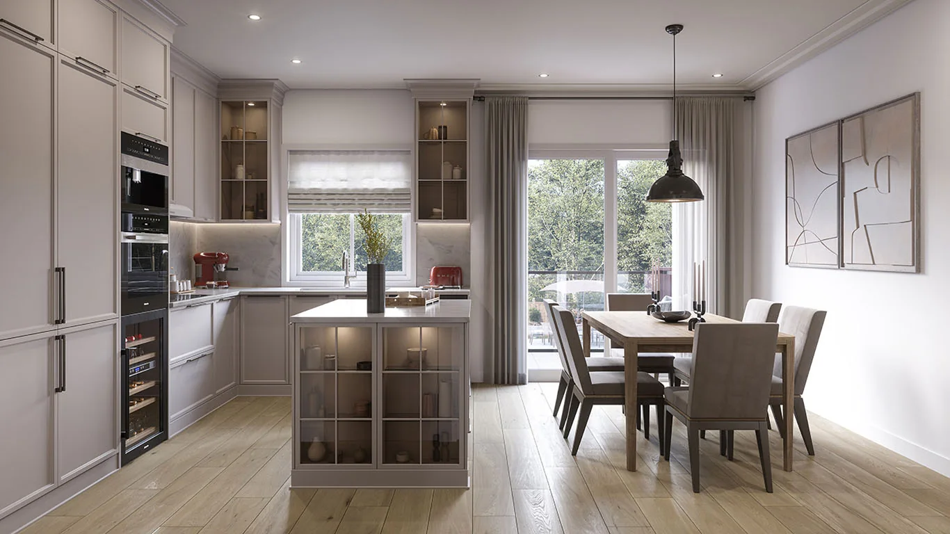 Artist concept of a Classic Series kitchen at 180 Towns