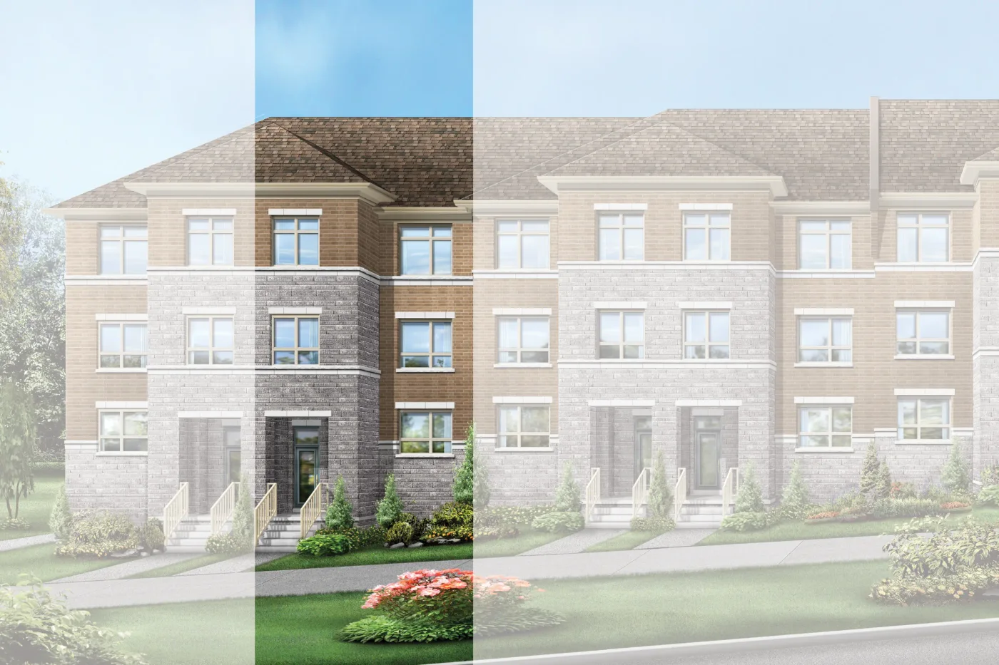 Coral 1, Elevation 1 townhome rendering at Camden Crossing