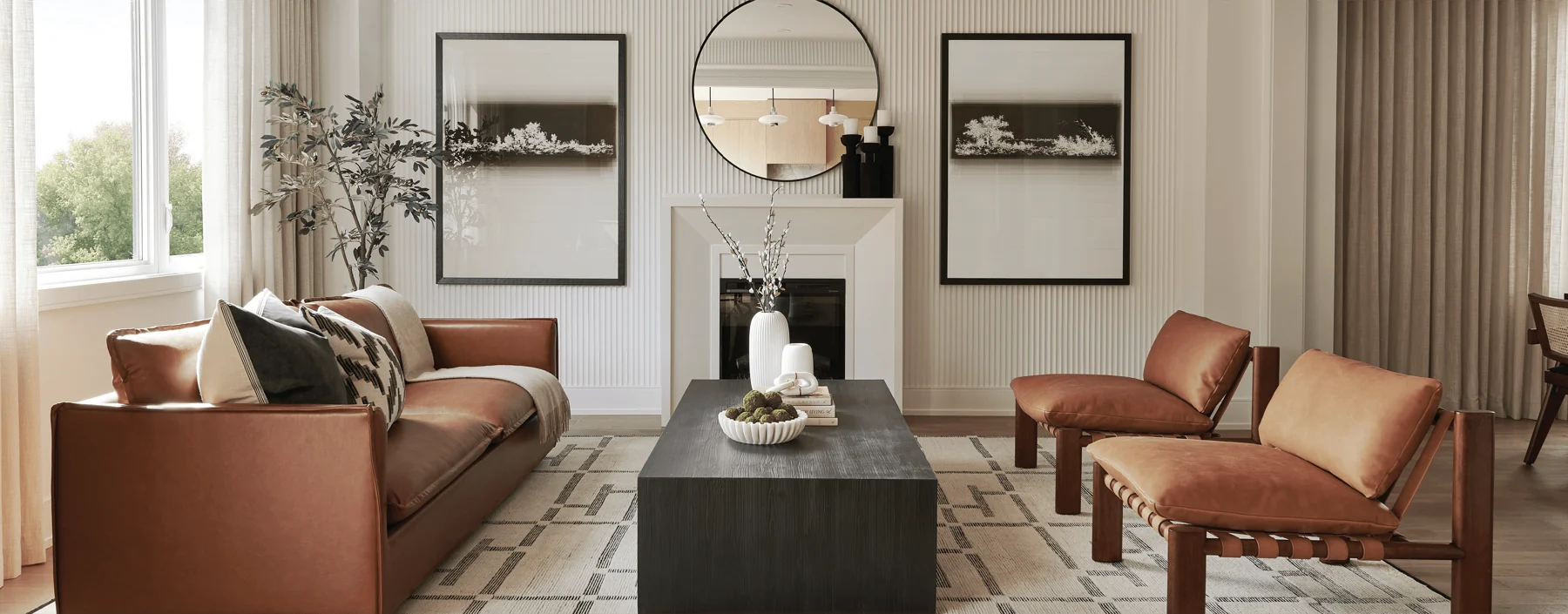 DECO Greenwood interior marketing image showing a furnished living room