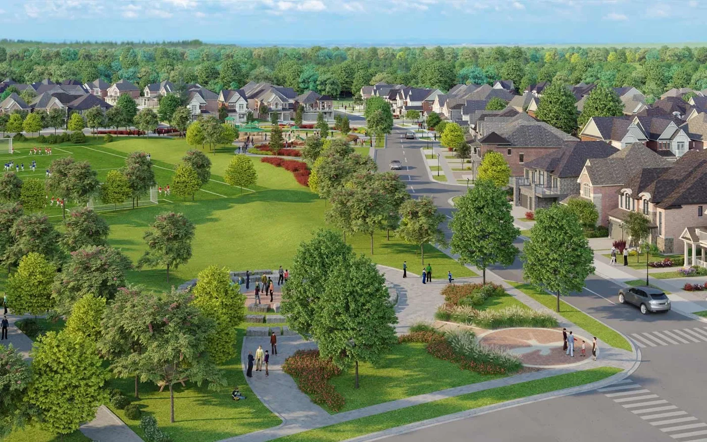 Artist’s aerial concept of the New Seaton neighbourhood
