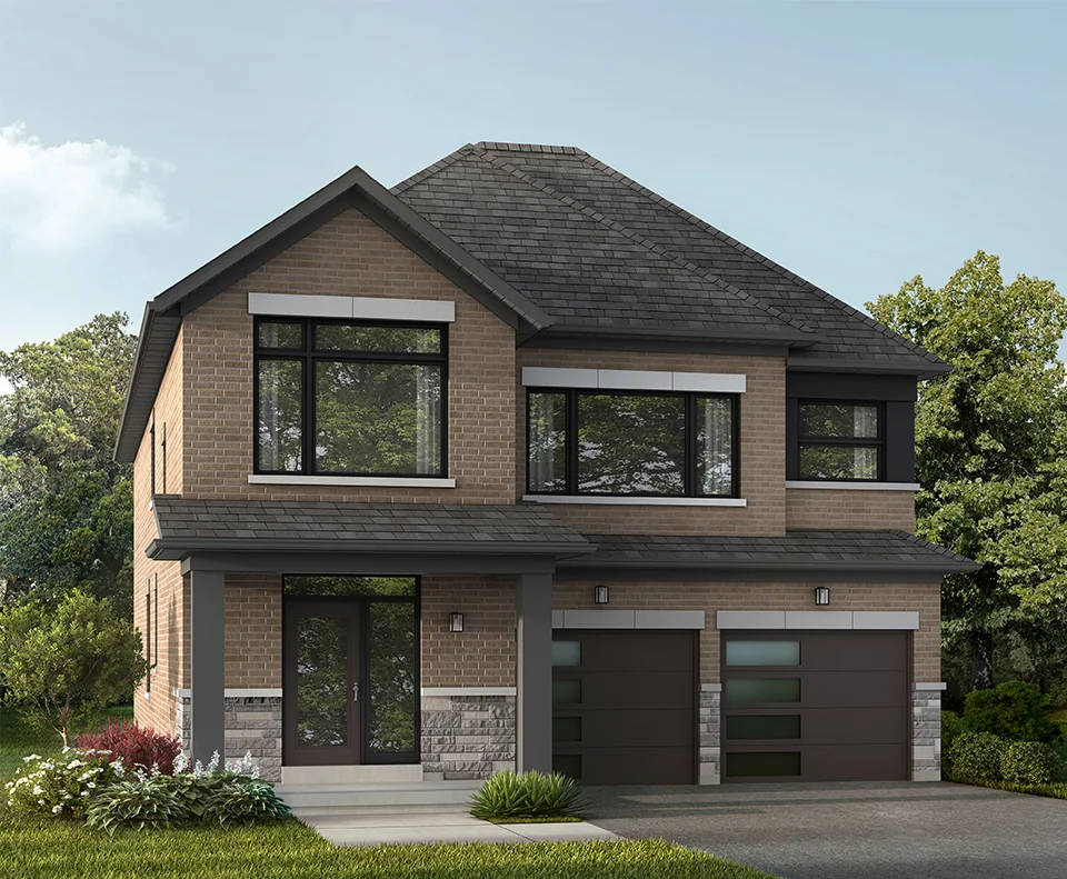 Artist’s concept of a Northgate Trails detached home with a double garage.