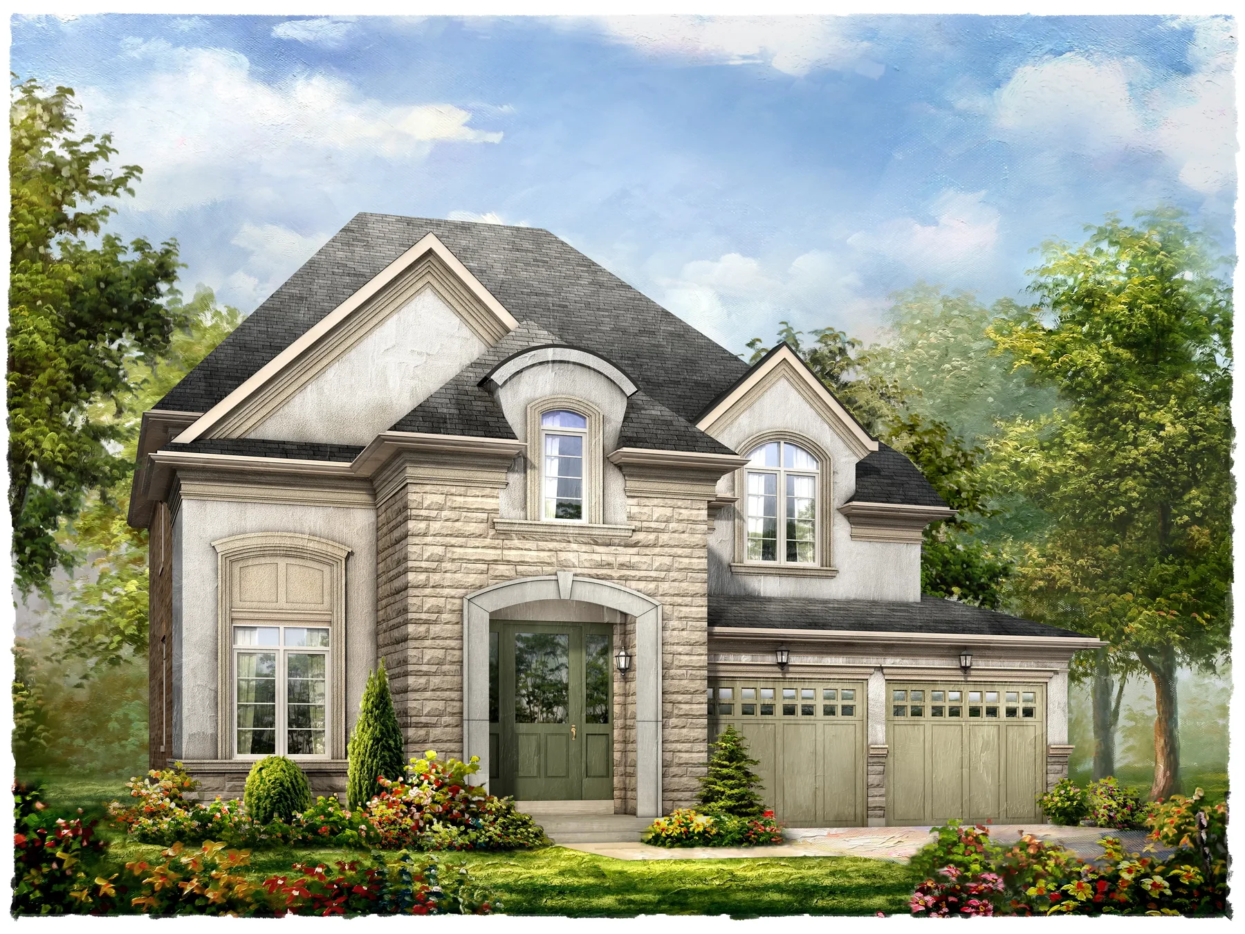 Alderwood detached home rendering at Springside Trails