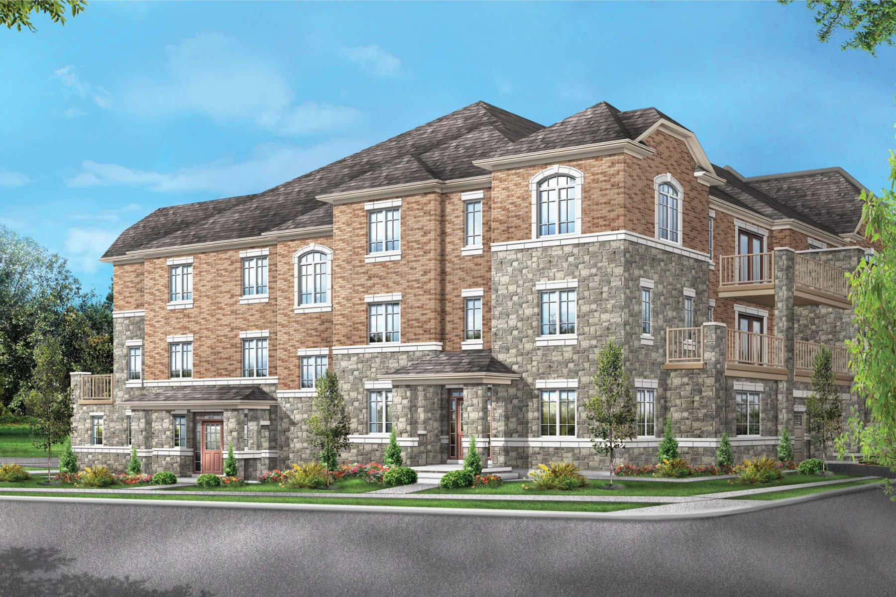 Artist’s concept of the Verona townhome collection at Unity in Markham.
