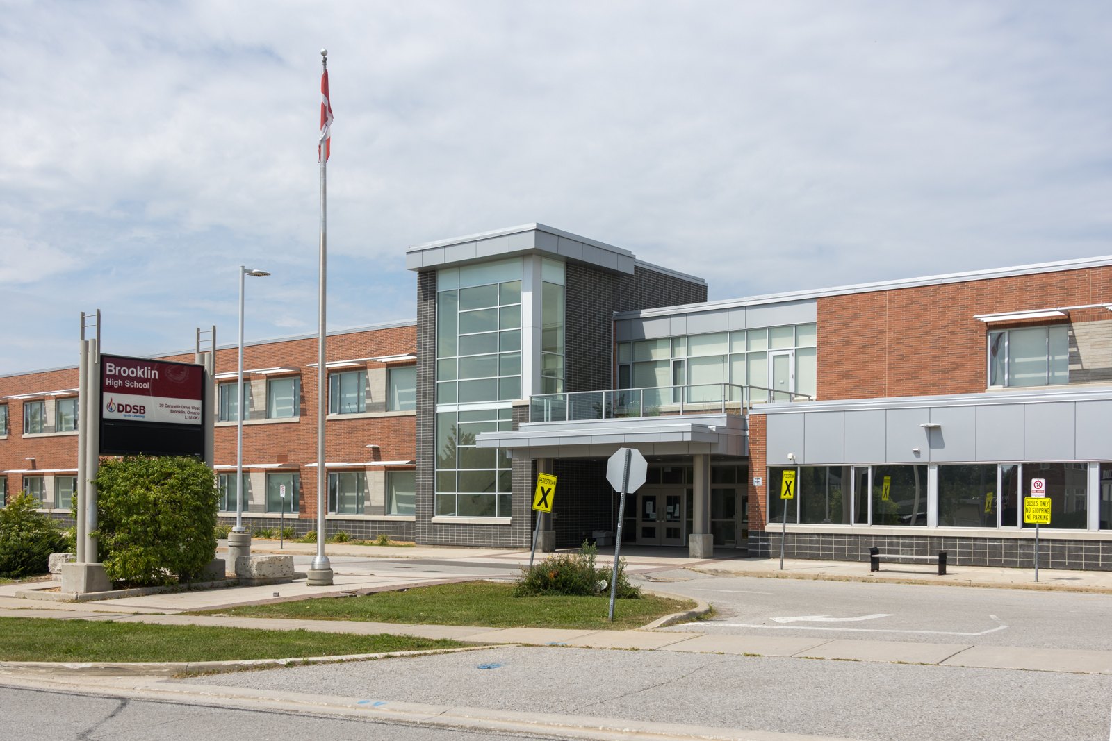 Brooklin High School front entrance, Whitby