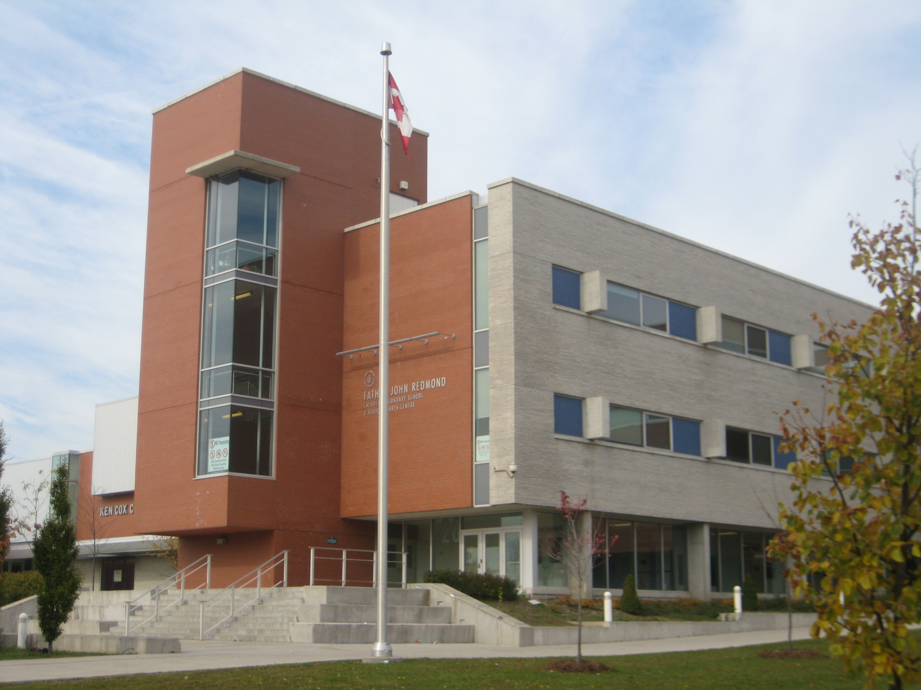 Archival exterior of Father John Redmond Catholic Secondary School and Regional Arts Centre