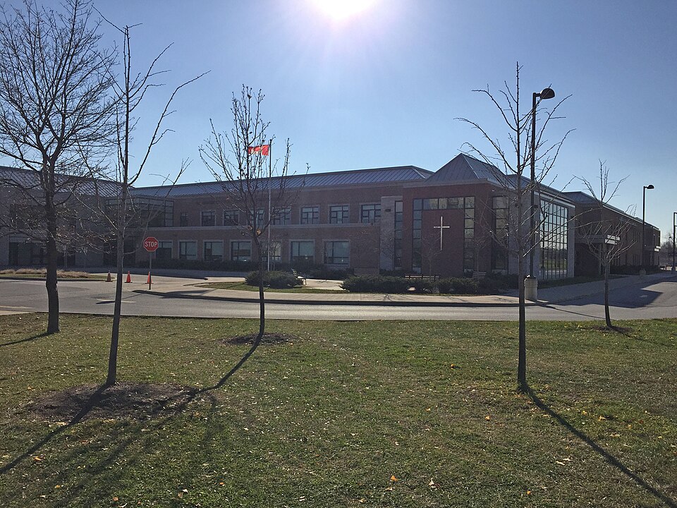 St. Ignatius of Loyola Catholic Secondary School exterior, photographed November 2017.