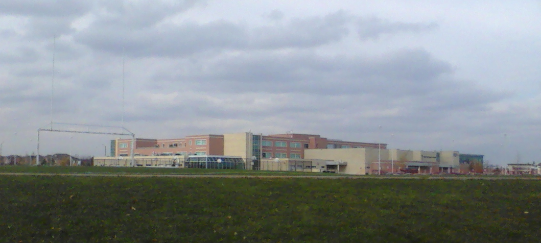 St. Aloysius Gonzaga Catholic Secondary School viewed across the field