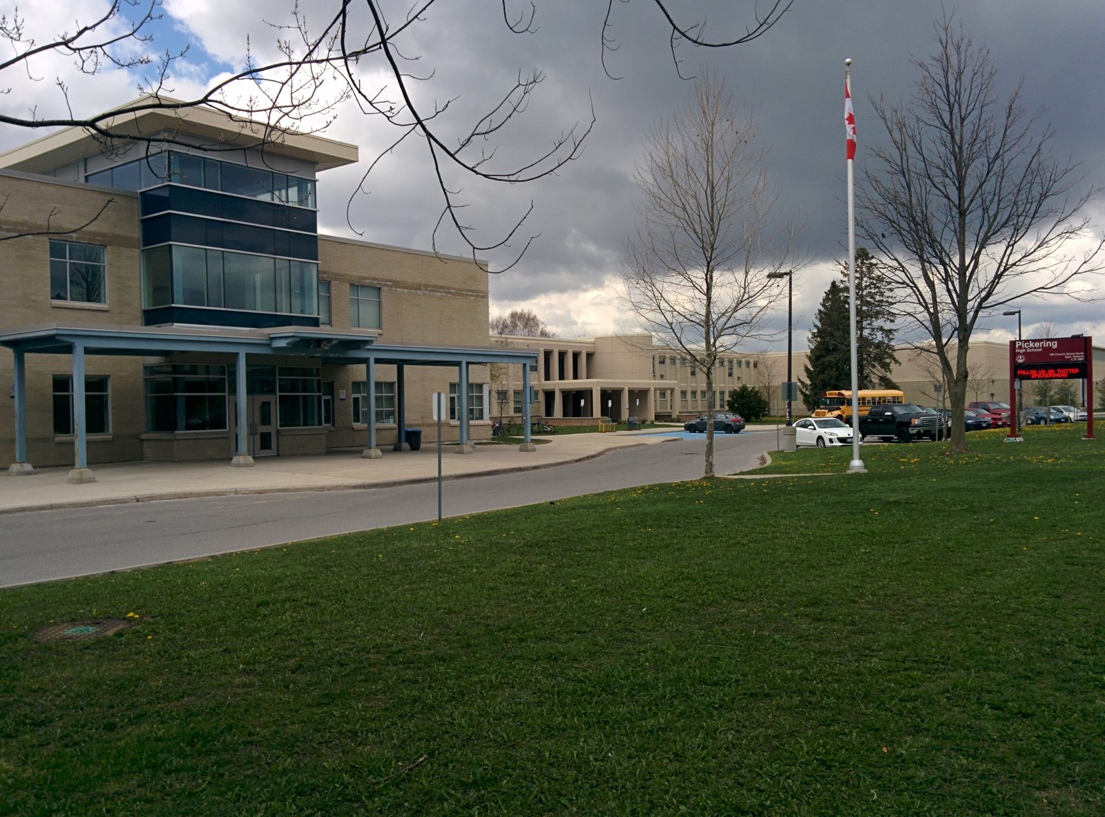Pickering High School front entrance, Ajax