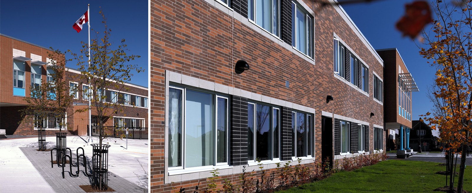Exterior views of Seneca Trail Public School in Oshawa