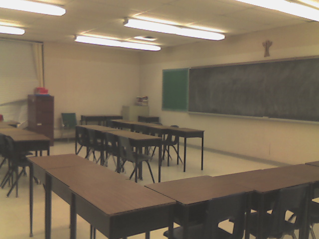 Archival classroom photograph at St. Brother André Catholic High School